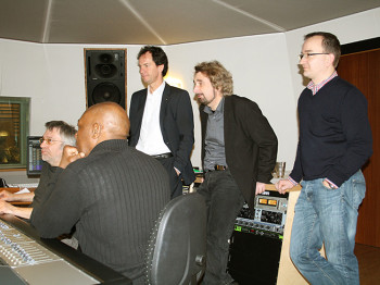 Roland Häring, John Davis, Lucius A. Hemmer, Heinz Walter Florin und Matthias Lange im Streetlife Studio (v.l.)